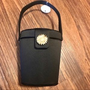 Black satin NWT bucket bag